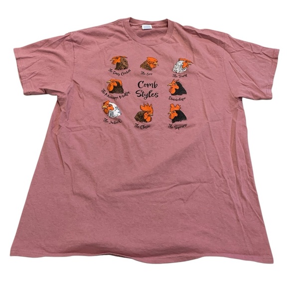 Delta Pro Weight XL "Chicken Comb Styles" T-Shirt Poultry Rooster Hen Farmer Tee - Picture 1 of 5